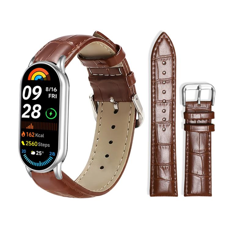 Cinturino per orologio in pelle con fibbia ad ardiglione e texture di bambù xDfind, For Xiaomi Band 10 Pro / 9 Pro / Redmi Watch 6, For Xiaomi Smart Band 10 / 9 / 8 / NFC 14mm, For Redmi Watch 3 Active / Lite 20mm, For Redmi Watch 3 20mm