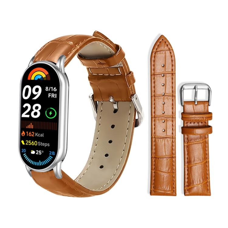 Cinturino per orologio in pelle con fibbia ad ardiglione e texture di bambù xDfind, For Xiaomi Band 10 Pro / 9 Pro / Redmi Watch 6, For Xiaomi Smart Band 10 / 9 / 8 / NFC 14mm, For Redmi Watch 3 Active / Lite 20mm, For Redmi Watch 3 20mm