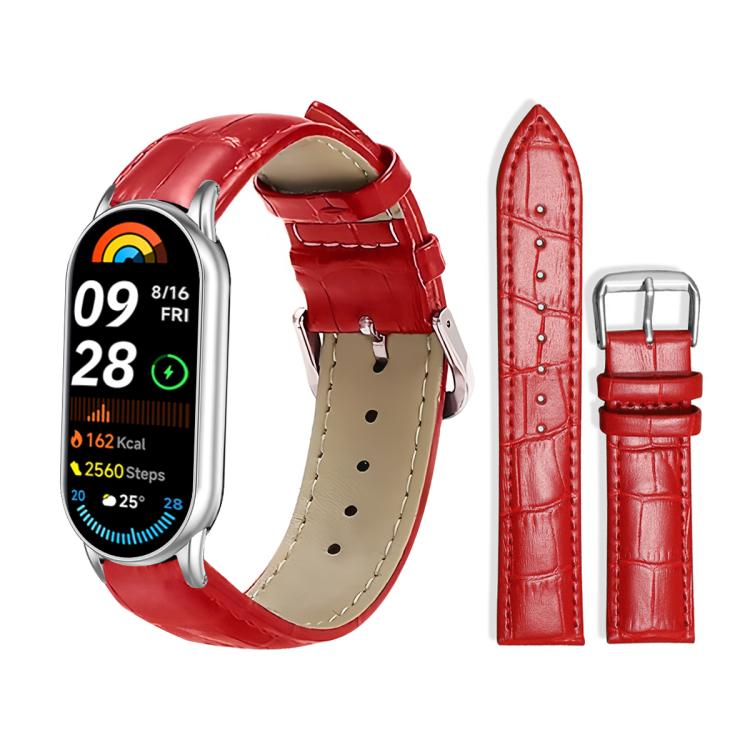 Cinturino per orologio in pelle con fibbia ad ardiglione e texture di bambù xDfind, For Xiaomi Band 10 Pro / 9 Pro / Redmi Watch 6, For Xiaomi Smart Band 10 / 9 / 8 / NFC 14mm, For Redmi Watch 3 Active / Lite 20mm, For Redmi Watch 3 20mm