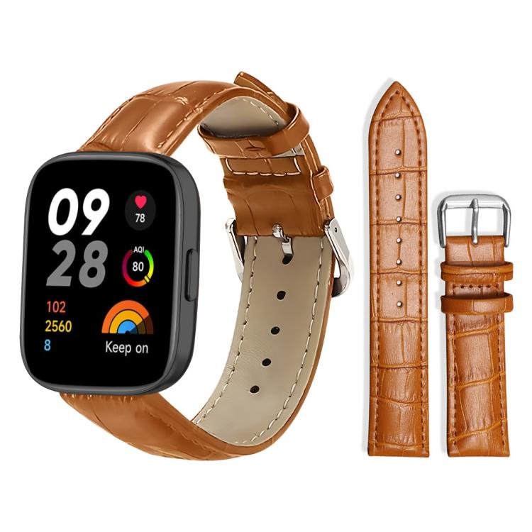 Cinturino per orologio in pelle con fibbia ad ardiglione e texture di bambù xDfind, For Xiaomi Band 10 Pro / 9 Pro / Redmi Watch 6, For Xiaomi Smart Band 10 / 9 / 8 / NFC 14mm, For Redmi Watch 3 Active / Lite 20mm, For Redmi Watch 3 20mm