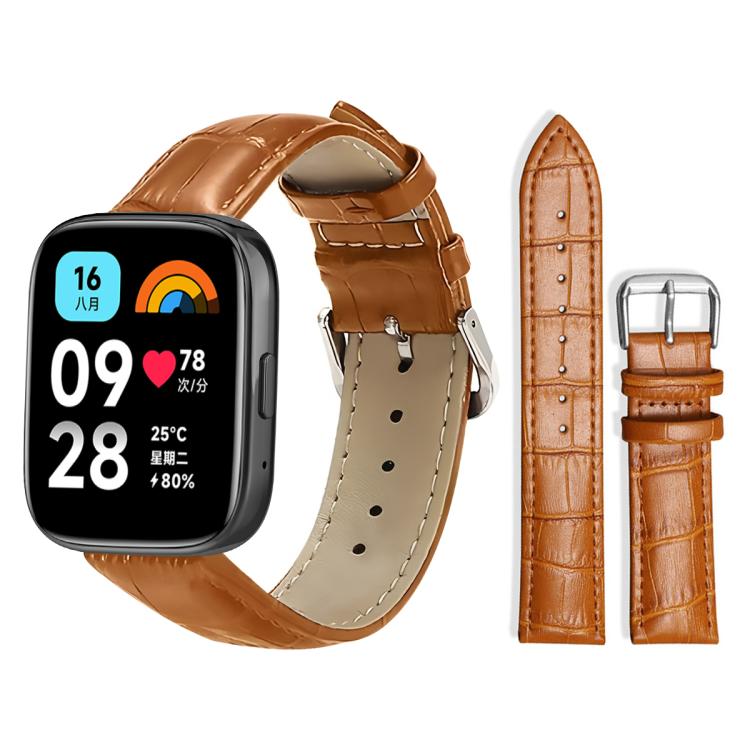 Cinturino per orologio in pelle con fibbia ad ardiglione e texture di bambù xDfind, For Xiaomi Band 10 Pro / 9 Pro / Redmi Watch 6, For Xiaomi Smart Band 10 / 9 / 8 / NFC 14mm, For Redmi Watch 3 Active / Lite 20mm, For Redmi Watch 3 20mm