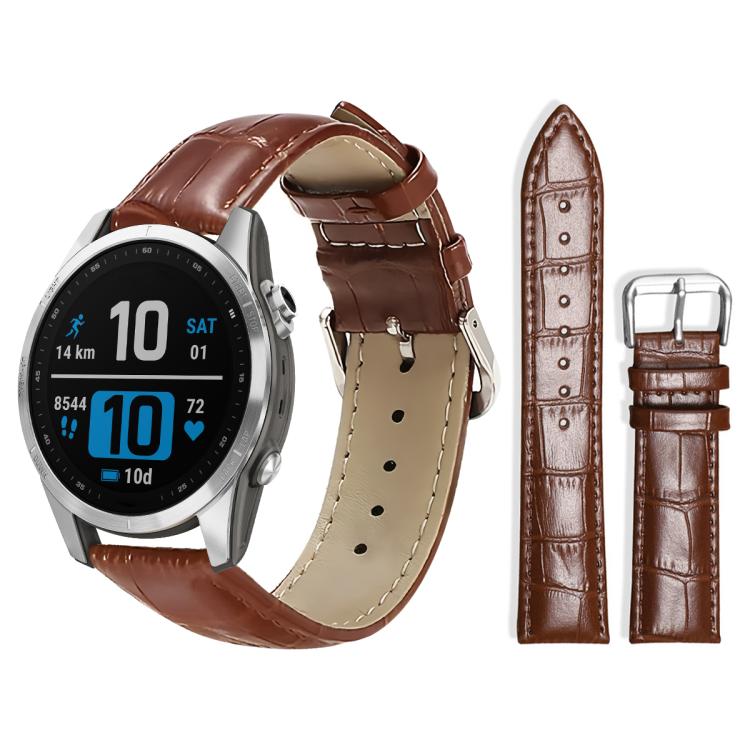 Cinturino per orologio in pelle con fibbia ad ardiglione e texture di bambù xDfind, For Garmin Fenix 8/7X/6X/5X 26mm 22mm, For Garmin Fenix 8/7/6/5 22mm 20mm, For Garmin Fenix 8/7S/6S/5S 20mm 18mm, For Garmin Forerunner 45/45S/Swim2 18mm