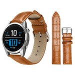 Cinturino per orologio in pelle con fibbia ad ardiglione e texture di bambù xDfind, For Garmin Fenix 8/7X/6X/5X 26mm 22mm, For Garmin Fenix 8/7/6/5 22mm 20mm, For Garmin Fenix 8/7S/6S/5S 20mm 18mm, For Garmin Forerunner 45/45S/Swim2 18mm