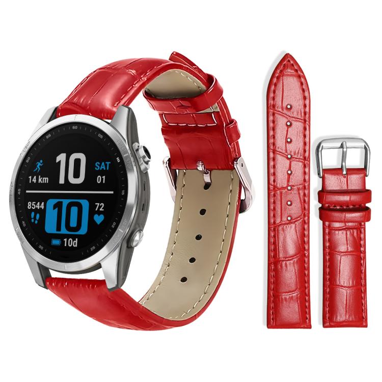 Cinturino per orologio in pelle con fibbia ad ardiglione e texture di bambù xDfind, For Garmin Fenix 8/7X/6X/5X 26mm 22mm, For Garmin Fenix 8/7/6/5 22mm 20mm, For Garmin Fenix 8/7S/6S/5S 20mm 18mm, For Garmin Forerunner 45/45S/Swim2 18mm