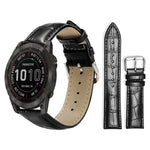 Cinturino per orologio in pelle con fibbia ad ardiglione e texture di bambù xDfind, For Garmin Fenix 8/7X/6X/5X 26mm 22mm, For Garmin Fenix 8/7/6/5 22mm 20mm, For Garmin Fenix 8/7S/6S/5S 20mm 18mm, For Garmin Forerunner 45/45S/Swim2 18mm