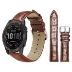 Cinturino per orologio in pelle con fibbia ad ardiglione e texture di bambù xDfind, For Garmin Fenix 8/7X/6X/5X 26mm 22mm, For Garmin Fenix 8/7/6/5 22mm 20mm, For Garmin Fenix 8/7S/6S/5S 20mm 18mm, For Garmin Forerunner 45/45S/Swim2 18mm