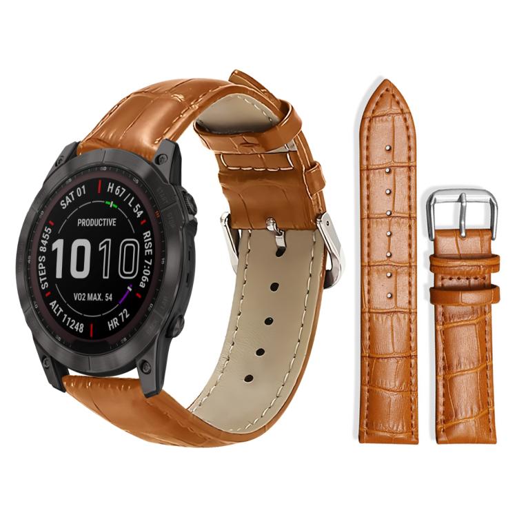 Cinturino per orologio in pelle con fibbia ad ardiglione e texture di bambù xDfind, For Garmin Fenix 8/7X/6X/5X 26mm 22mm, For Garmin Fenix 8/7/6/5 22mm 20mm, For Garmin Fenix 8/7S/6S/5S 20mm 18mm, For Garmin Forerunner 45/45S/Swim2 18mm