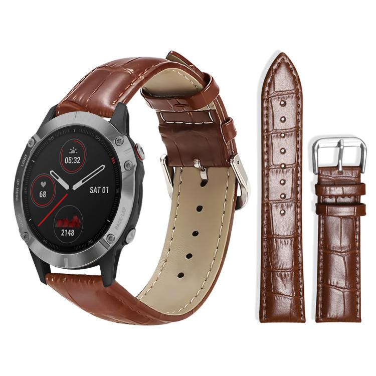 Cinturino per orologio in pelle con fibbia ad ardiglione e texture di bambù xDfind, For Garmin Fenix 8/7X/6X/5X 26mm 22mm, For Garmin Fenix 8/7/6/5 22mm 20mm, For Garmin Fenix 8/7S/6S/5S 20mm 18mm, For Garmin Forerunner 45/45S/Swim2 18mm