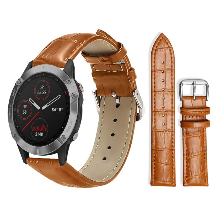Cinturino per orologio in pelle con fibbia ad ardiglione e texture di bambù xDfind, For Garmin Fenix 8/7X/6X/5X 26mm 22mm, For Garmin Fenix 8/7/6/5 22mm 20mm, For Garmin Fenix 8/7S/6S/5S 20mm 18mm, For Garmin Forerunner 45/45S/Swim2 18mm