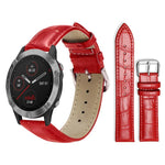 Cinturino per orologio in pelle con fibbia ad ardiglione e texture di bambù xDfind, For Garmin Fenix 8/7X/6X/5X 26mm 22mm, For Garmin Fenix 8/7/6/5 22mm 20mm, For Garmin Fenix 8/7S/6S/5S 20mm 18mm, For Garmin Forerunner 45/45S/Swim2 18mm