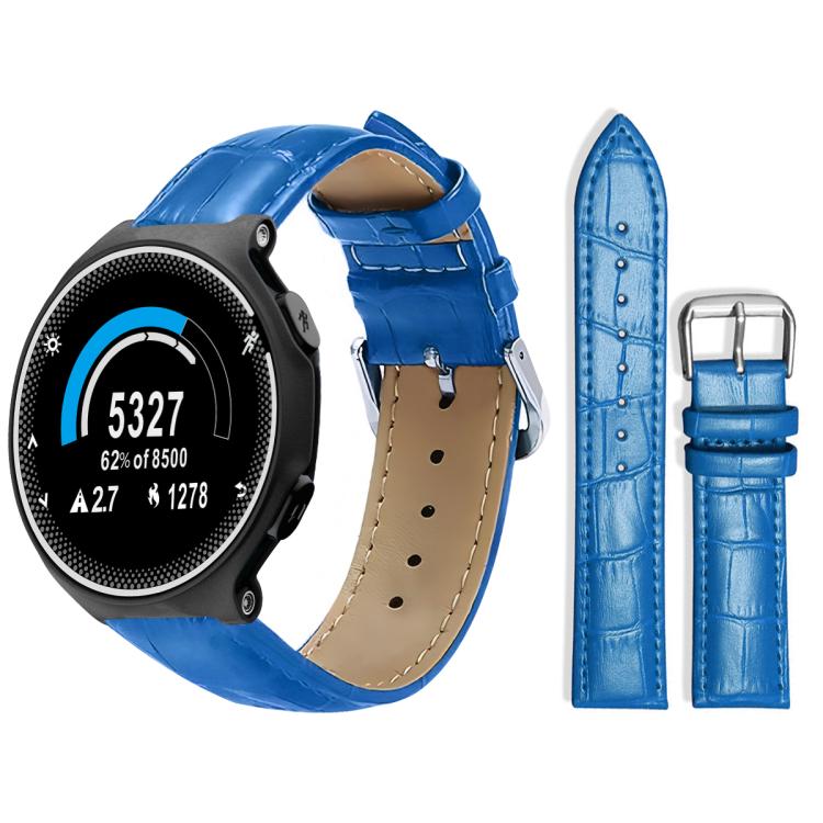 Cinturino per orologio in pelle con fibbia ad ardiglione e texture di bambù xDfind, For Garmin Forerunner 220/735/735XT/230/235 20mm, For Garmin Forerunner 35/30/35j 20mm