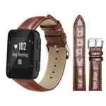 Cinturino per orologio in pelle con fibbia ad ardiglione e texture di bambù xDfind, For Garmin Forerunner 220/735/735XT/230/235 20mm, For Garmin Forerunner 35/30/35j 20mm