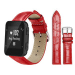 Cinturino per orologio in pelle con fibbia ad ardiglione e texture di bambù xDfind, For Garmin Forerunner 220/735/735XT/230/235 20mm, For Garmin Forerunner 35/30/35j 20mm