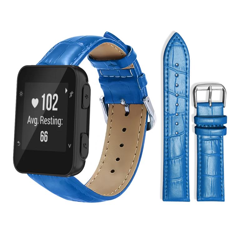 Cinturino per orologio in pelle con fibbia ad ardiglione e texture di bambù xDfind, For Garmin Forerunner 220/735/735XT/230/235 20mm, For Garmin Forerunner 35/30/35j 20mm