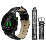Cinturino per orologio in pelle con fibbia ad ardiglione e texture di bambù xDfind, For Garmin Fenix 8/7X/6X/5X 26mm 22mm, For Garmin Fenix 8/7/6/5 22mm 20mm, For Garmin Fenix 8/7S/6S/5S 20mm 18mm, For Garmin Forerunner 45/45S/Swim2 18mm