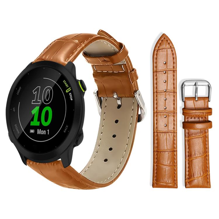Cinturino per orologio in pelle con fibbia ad ardiglione e texture di bambù xDfind, For Garmin Fenix 8/7X/6X/5X 26mm 22mm, For Garmin Fenix 8/7/6/5 22mm 20mm, For Garmin Fenix 8/7S/6S/5S 20mm 18mm, For Garmin Forerunner 45/45S/Swim2 18mm