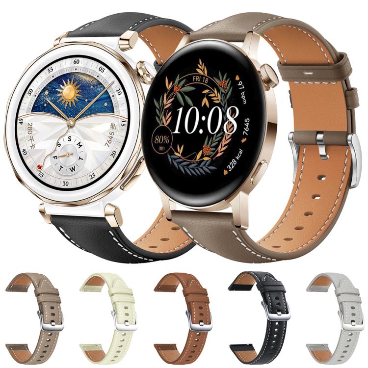 Cinturino per orologio xDfind Flat Head Black Shark in pelle a grana fine, 22mm For Huawei Watch GT5/GT5 Pro/4/4 Pro, 20mm For Huawei Watch GT 4 / GT 3 / GT 2