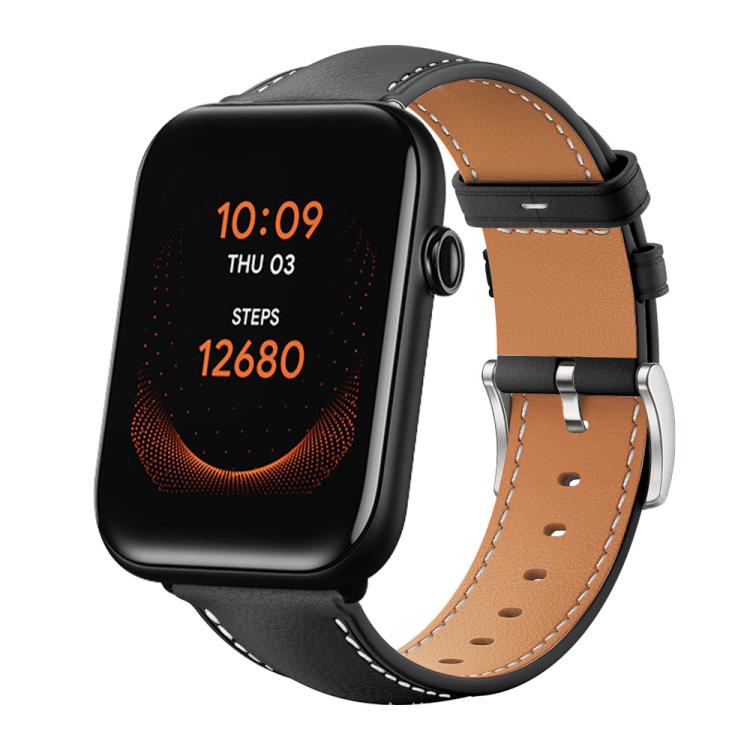 Cinturino per orologio xDfind Flat Head Black Shark in pelle a grana fine, 20mm For Ticwatch GTH / E3 / E / 2, 22mm For Ticwatch Pro X / Pro3 / Pro / GTX / E2