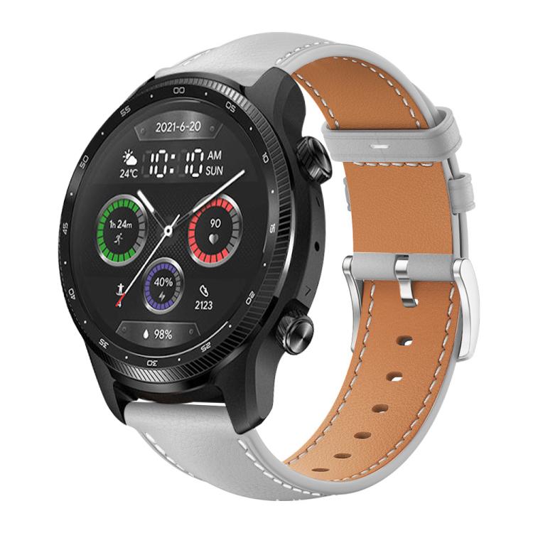 Cinturino per orologio xDfind Flat Head Black Shark in pelle a grana fine, 20mm For Ticwatch GTH / E3 / E / 2, 22mm For Ticwatch Pro X / Pro3 / Pro / GTX / E2