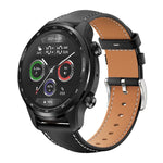 Cinturino per orologio xDfind Flat Head Black Shark in pelle a grana fine, 20mm For Ticwatch GTH / E3 / E / 2, 22mm For Ticwatch Pro X / Pro3 / Pro / GTX / E2