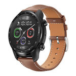 Cinturino per orologio xDfind Flat Head Black Shark in pelle a grana fine, 20mm For Ticwatch GTH / E3 / E / 2, 22mm For Ticwatch Pro X / Pro3 / Pro / GTX / E2
