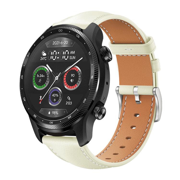 Cinturino per orologio xDfind Flat Head Black Shark in pelle a grana fine, 20mm For Ticwatch GTH / E3 / E / 2, 22mm For Ticwatch Pro X / Pro3 / Pro / GTX / E2