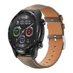 Cinturino per orologio xDfind Flat Head Black Shark in pelle a grana fine, 20mm For Ticwatch GTH / E3 / E / 2, 22mm For Ticwatch Pro X / Pro3 / Pro / GTX / E2