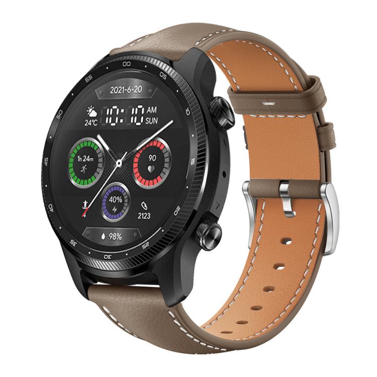 Cinturino per orologio xDfind Flat Head Black Shark in pelle a grana fine, 20mm For Ticwatch GTH / E3 / E / 2, 22mm For Ticwatch Pro X / Pro3 / Pro / GTX / E2