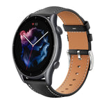 Cinturino per orologio xDfind Flat Head Black Shark in pelle a grana fine, 22mm For Amazfit GTR 4/3/3 Pro/Bip6/Bip5, 20mm For Amazfit GTS4 mini/GTS3/2/2E