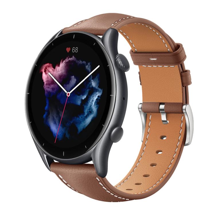 Cinturino per orologio xDfind Flat Head Black Shark in pelle a grana fine, 22mm For Amazfit GTR 4/3/3 Pro/Bip6/Bip5, 20mm For Amazfit GTS4 mini/GTS3/2/2E