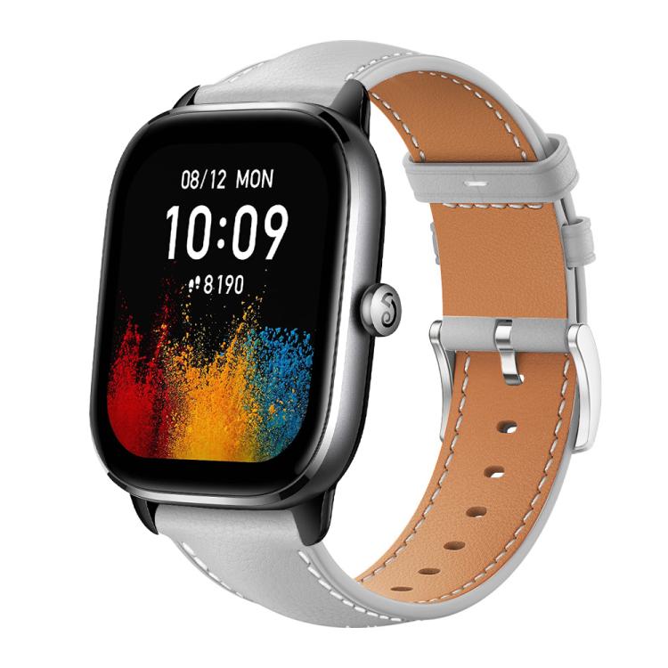 Cinturino per orologio xDfind Flat Head Black Shark in pelle a grana fine, 22mm For Amazfit GTR 4/3/3 Pro/Bip6/Bip5, 20mm For Amazfit GTS4 mini/GTS3/2/2E