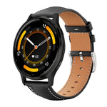 Cinturino per orologio xDfind Flat Head Black Shark in pelle a grana fine, 20mm For Garmin GarminMove Sport / vivoactive5/3, 22mm For Garmin Venu 3 / vivoactive4, 20mm For Garmin venu 2 / venu / Sq2 / Sq