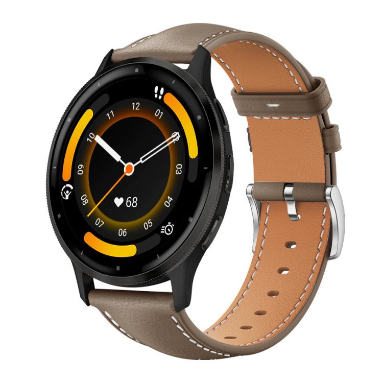 Cinturino per orologio xDfind Flat Head Black Shark in pelle a grana fine, 20mm For Garmin GarminMove Sport / vivoactive5/3, 22mm For Garmin Venu 3 / vivoactive4, 20mm For Garmin venu 2 / venu / Sq2 / Sq