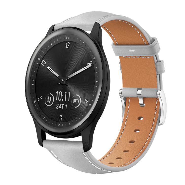 Cinturino per orologio xDfind Flat Head Black Shark in pelle a grana fine, 20mm For Garmin GarminMove Sport / vivoactive5/3, 22mm For Garmin Venu 3 / vivoactive4, 20mm For Garmin venu 2 / venu / Sq2 / Sq