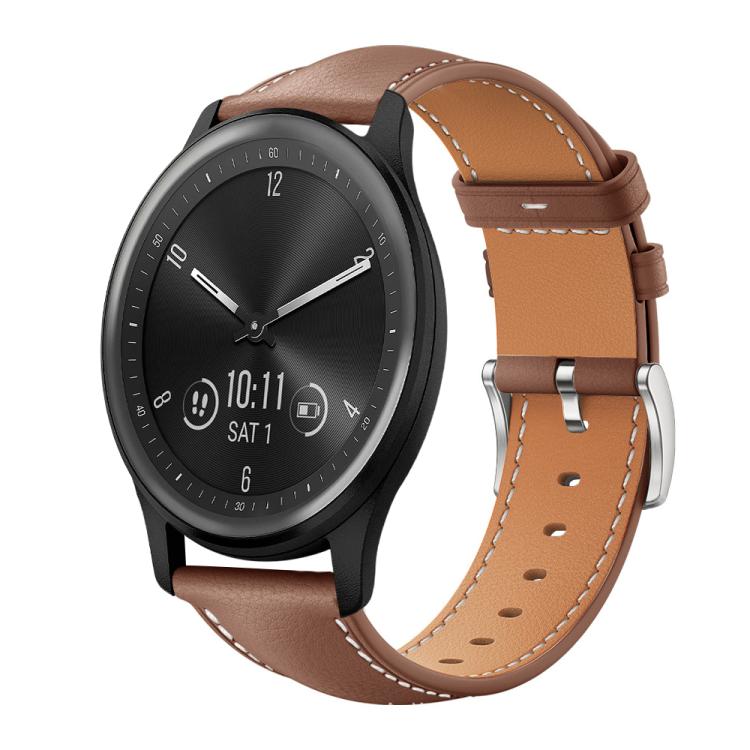 Cinturino per orologio xDfind Flat Head Black Shark in pelle a grana fine, 20mm For Garmin GarminMove Sport / vivoactive5/3, 22mm For Garmin Venu 3 / vivoactive4, 20mm For Garmin venu 2 / venu / Sq2 / Sq