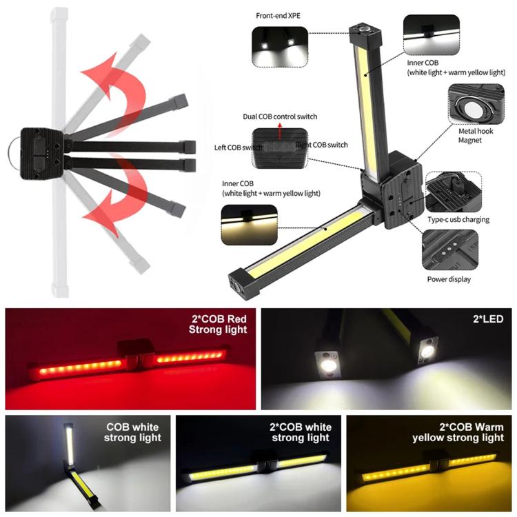 Lampada da lavoro pieghevole multifunzione a LED A55, A55