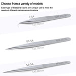 Pinzette di riparazione MEGA-IEDA in acciaio inossidabile non magnetico ad alta durezza, Long Tip, Short Tip, Curved Tip