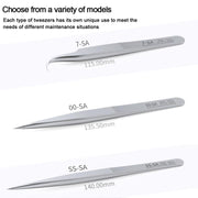 Pinzette di riparazione MEGA-IEDA in acciaio inossidabile non magnetico ad alta durezza, Long Tip, Short Tip, Curved Tip
