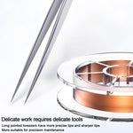Pinzette di riparazione MEGA-IEDA in acciaio inossidabile non magnetico ad alta durezza, Long Tip, Short Tip, Curved Tip