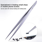 Pinzette di riparazione MEGA-IEDA in acciaio inossidabile non magnetico ad alta durezza, Long Tip, Short Tip, Curved Tip