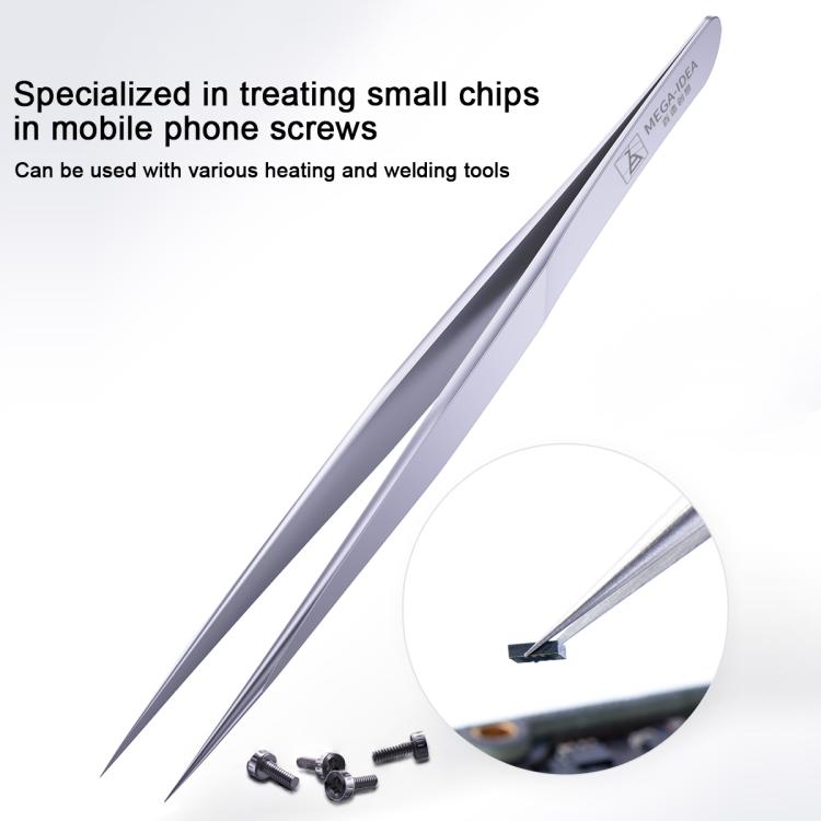 Pinzette di riparazione MEGA-IEDA in acciaio inossidabile non magnetico ad alta durezza, Long Tip, Short Tip, Curved Tip