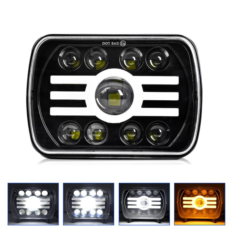 Faro anteriore modificato quadrato Y19 H4 da 7 pollici in stile Sun per Jeep Wrangler, Y19