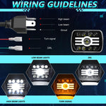 Faro anteriore modificato quadrato Y19 H4 da 7 pollici in stile Sun per Jeep Wrangler, Y19