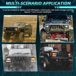 Faro anteriore modificato quadrato Y19 H4 da 7 pollici in stile Sun per Jeep Wrangler, Y19