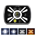Faro anteriore modificato quadrato a sette perle stile sole Y23 H4 da 7 pollici per Jeep Wrangler, Y23