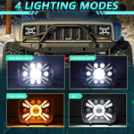 Faro anteriore modificato quadrato a sette perle stile sole Y23 H4 da 7 pollici per Jeep Wrangler, Y23