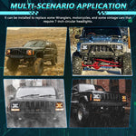 Faro anteriore modificato quadrato a sette perle stile sole Y23 H4 da 7 pollici per Jeep Wrangler, Y23