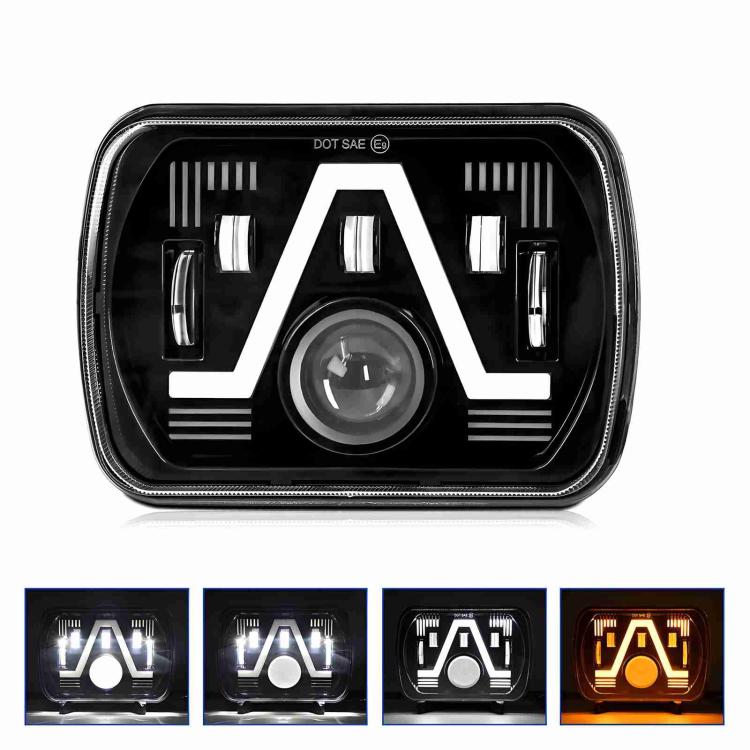 Faro anteriore modificato quadrato a V da 7 pollici Y24 H4 per Jeep Wrangler, Y24