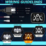 Faro anteriore modificato quadrato a V da 7 pollici Y24 H4 per Jeep Wrangler, Y24