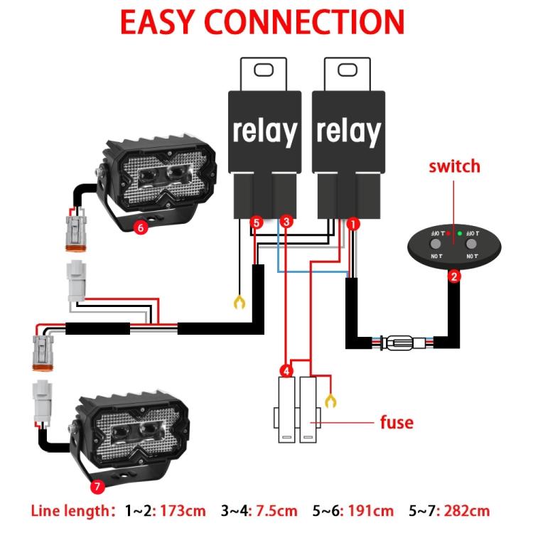 Confezione da 2 fari da lavoro Matrix Eyes ad alta potenza da 70 W per auto con cavo incluso, Eyes